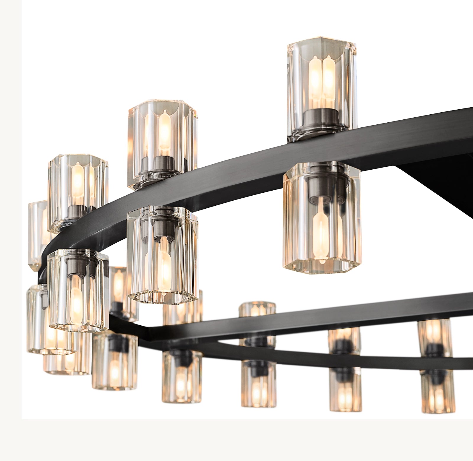 Arcachon 48-Inch Modern LED Round Chandelier - Dimmable Crystal Ceiling Light Fixture for Dining Room, Bedroom, or Living Room Decor