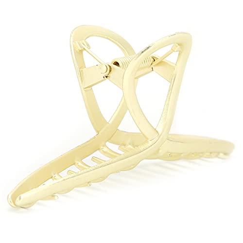 Non-Slip Matte Gold Hair Claw Clips - Comfortable Artificial Hair Clips for Women, Daily Wear & Special Occasions (Parties, Weddings, Birthdays, Valentine's Day, Christmas) - Perfect for Banquets, Date Nights & Holiday Events