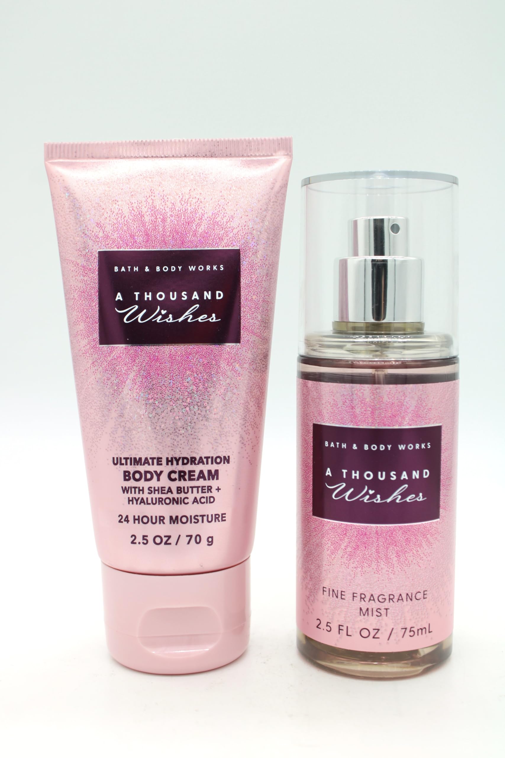 A Thousand Wishes Bath & Body Works Travel Size Fragrance Mist & Body Cream Gift Set - Perfect for Travel, Gifts & Daily Pampering