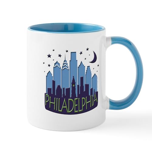 White/Blue Inside - Philly Skyline Mega Cool Mug