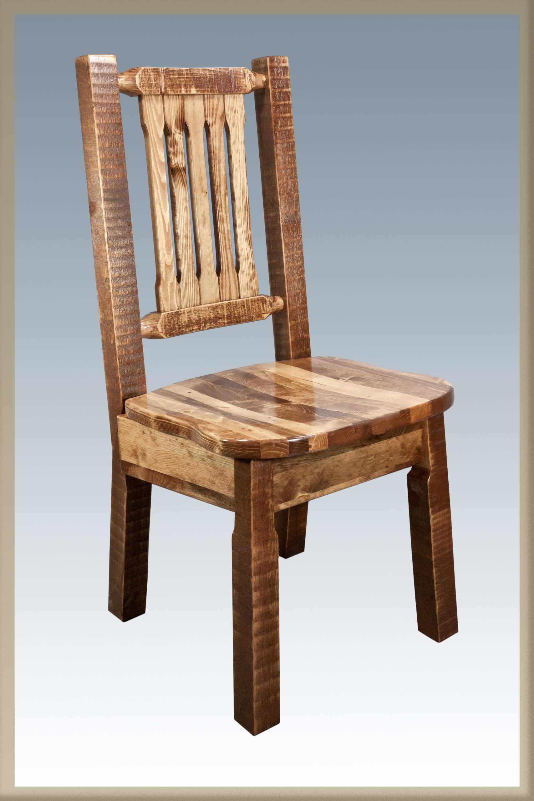 Montana Woodworks Solid Wood Log Dining Chair - Homestead Collection - Handcrafted Stained & Lacquered - Rustic Cabin & Lodge Decor for Dining Room, Living Room, or Outdoor Patio