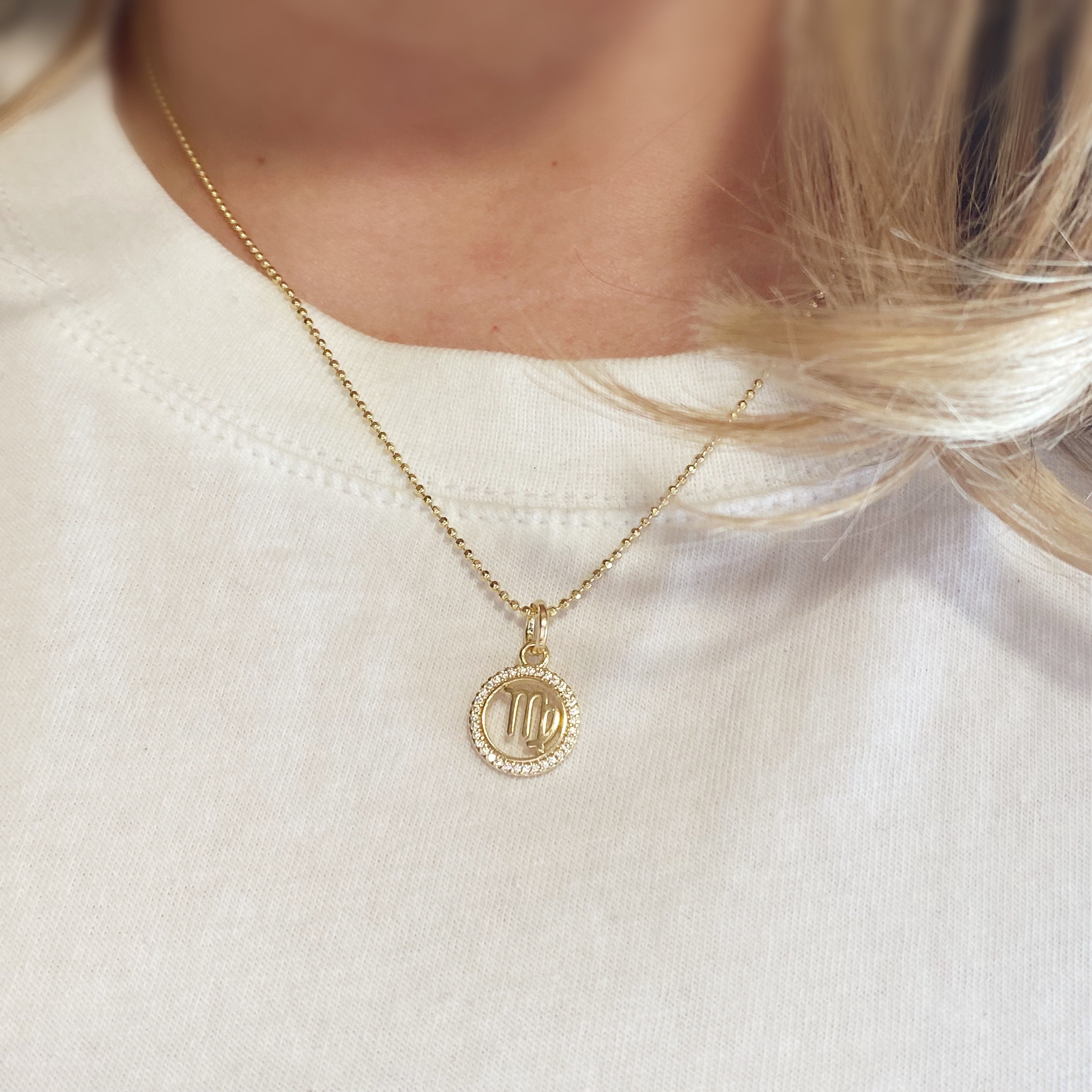 18K Gold Filled Mini Virgo Zodiac Pendant Necklace - Dainty Horoscope Jewelry Gift for Women - Perfect for Birthday, Anniversary & Everyday Wear