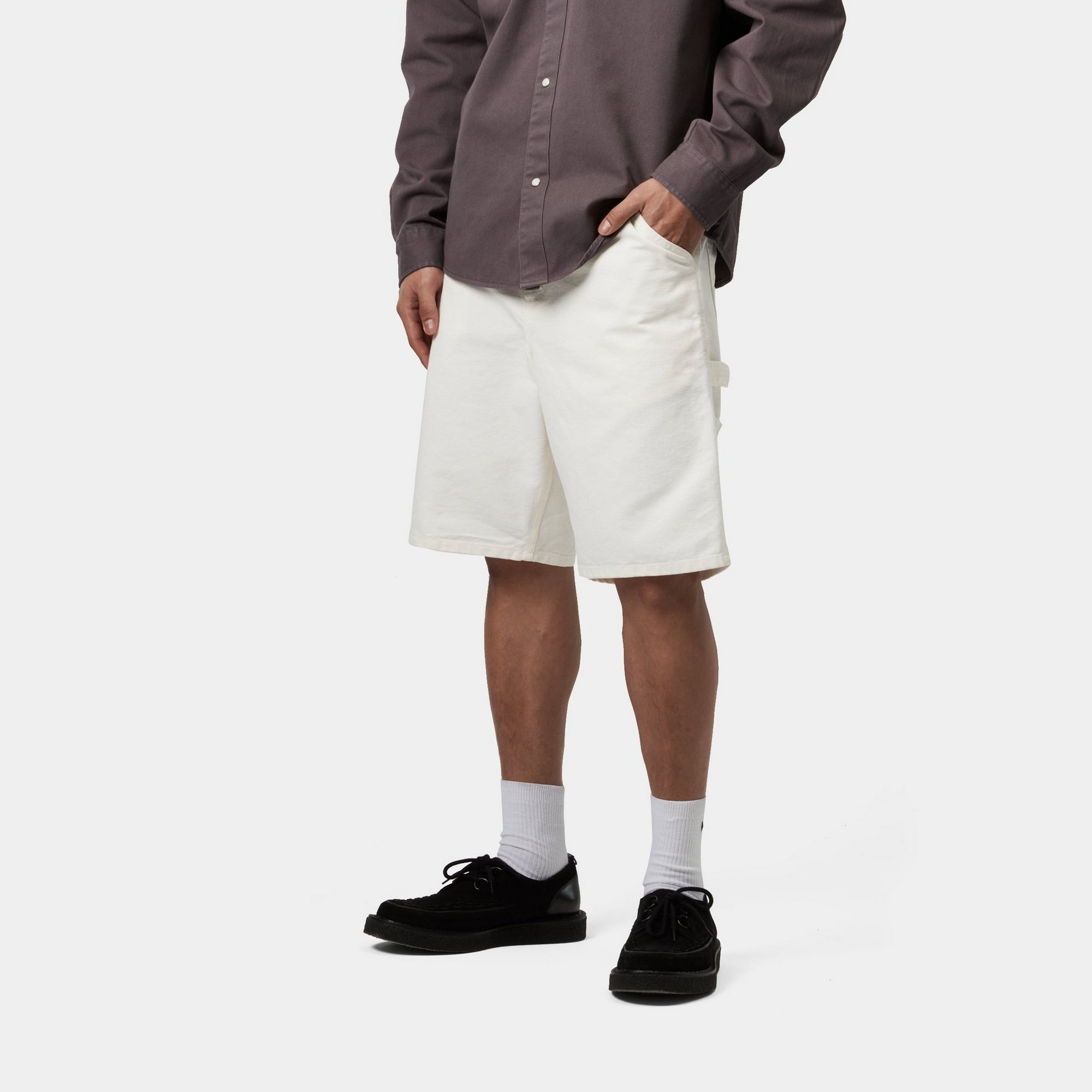 Single Knee Shorts for Men - Waxed & Rinsed Cotton Comfortable Workout Shorts | Perfect for Gym, Running, and Casual Wear