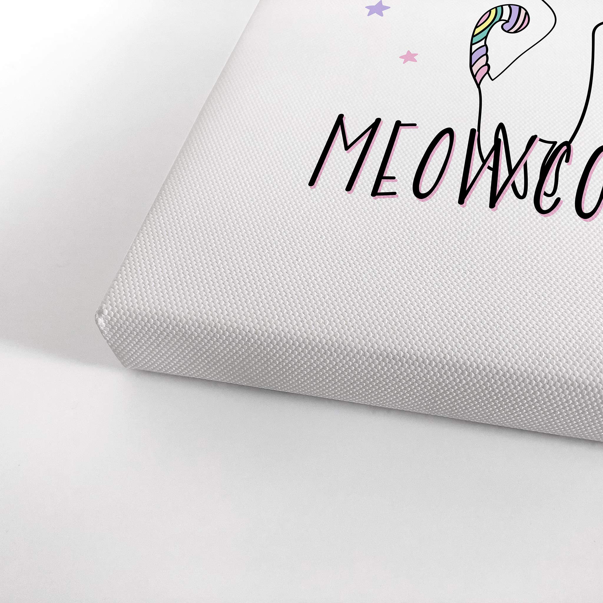 Thinking of You Meowcorns Quote Canvas Print - Unicorn Wall Art for Kids Room, Nursery & Baby Room Decor - Ready to Hang Made in USA (28x19) - Perfect for Birthday Gifts, Baby Showers & Playroom Wall Decor