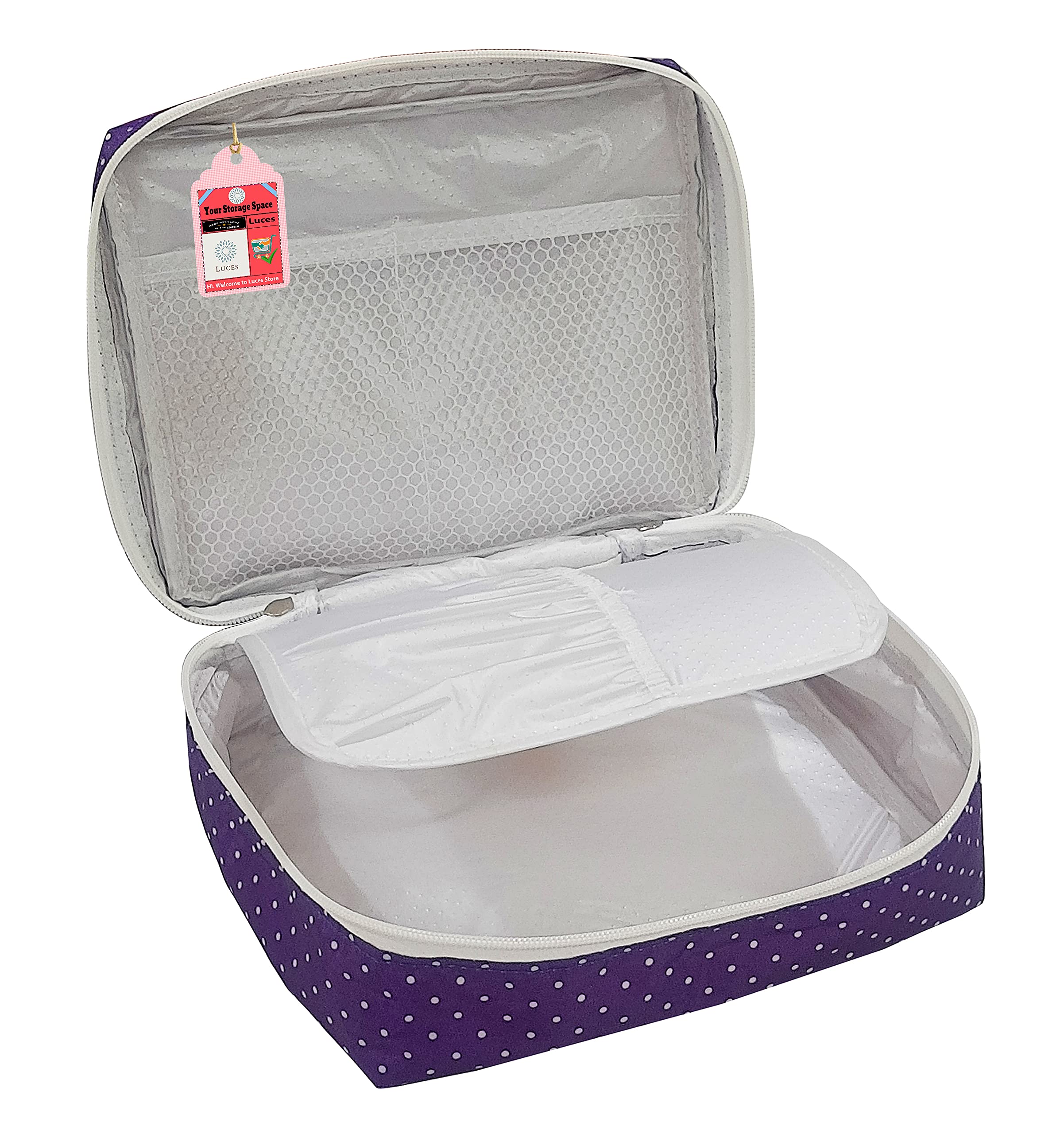 Makeup Storage Box & Jewelry Organizer for Women - Cosmetic Vanity Case, Toiletry Travel Organizer, Necklace Pouch (Purple) - Perfect for Travel, Home Vanity & Wardrobe Organization