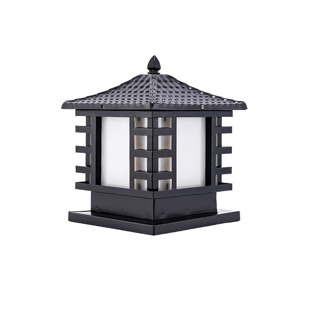 Modern Chinese Style Solar Garden Lights - Waterproof Aluminum Outdoor Column Lights for Porch, Lawn, Terrace & Pathway Lighting | Solar Powered Landscape Lighting for Garden Decor & Nighttime Safety