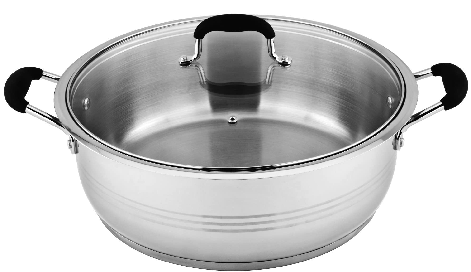16 QT Stainless Steel 18/10 Induction Compatible Stock Pot with Heat-Resistant Silicon Handle - Perfect for Soups, Stews & Large Family Cooking