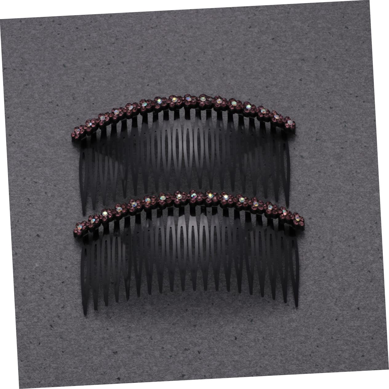 Beavorty 2PCS Rhinestone Hair Clip Combs - Elegant Plum Flower Headdress for Women, Bridal Hair Accessories for Weddings, Prom, Parties & Special Occasions