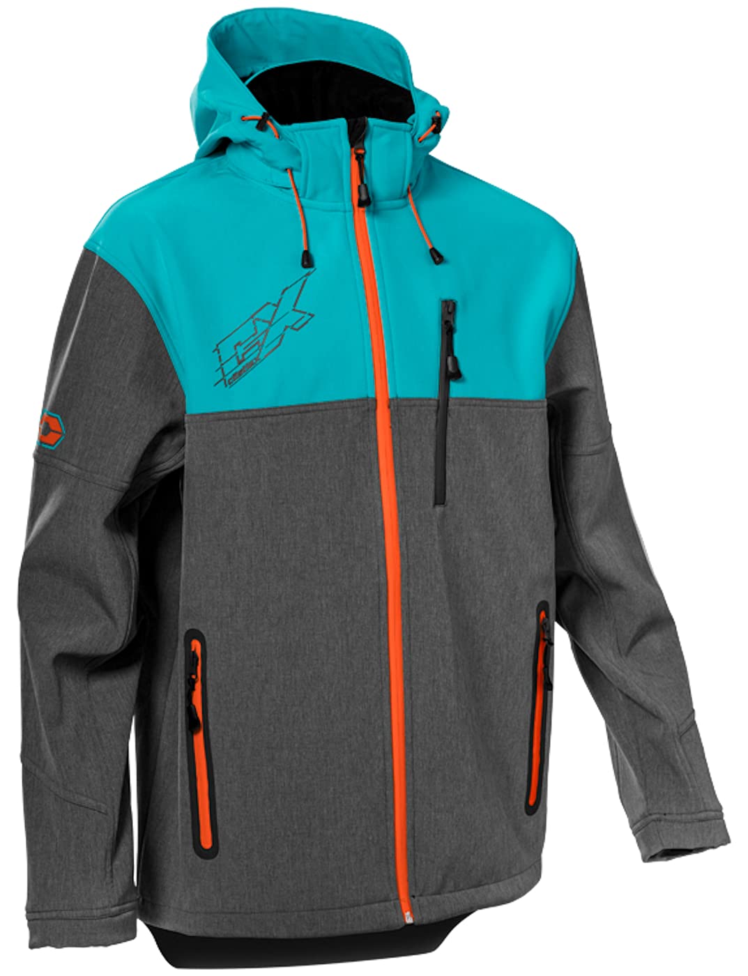 Castle X Men's Motorcycle Jacket - Turquoise/Heather Charcoal - Size Large - Waterproof & Windproof Riding Gear for Adventure & Commuting