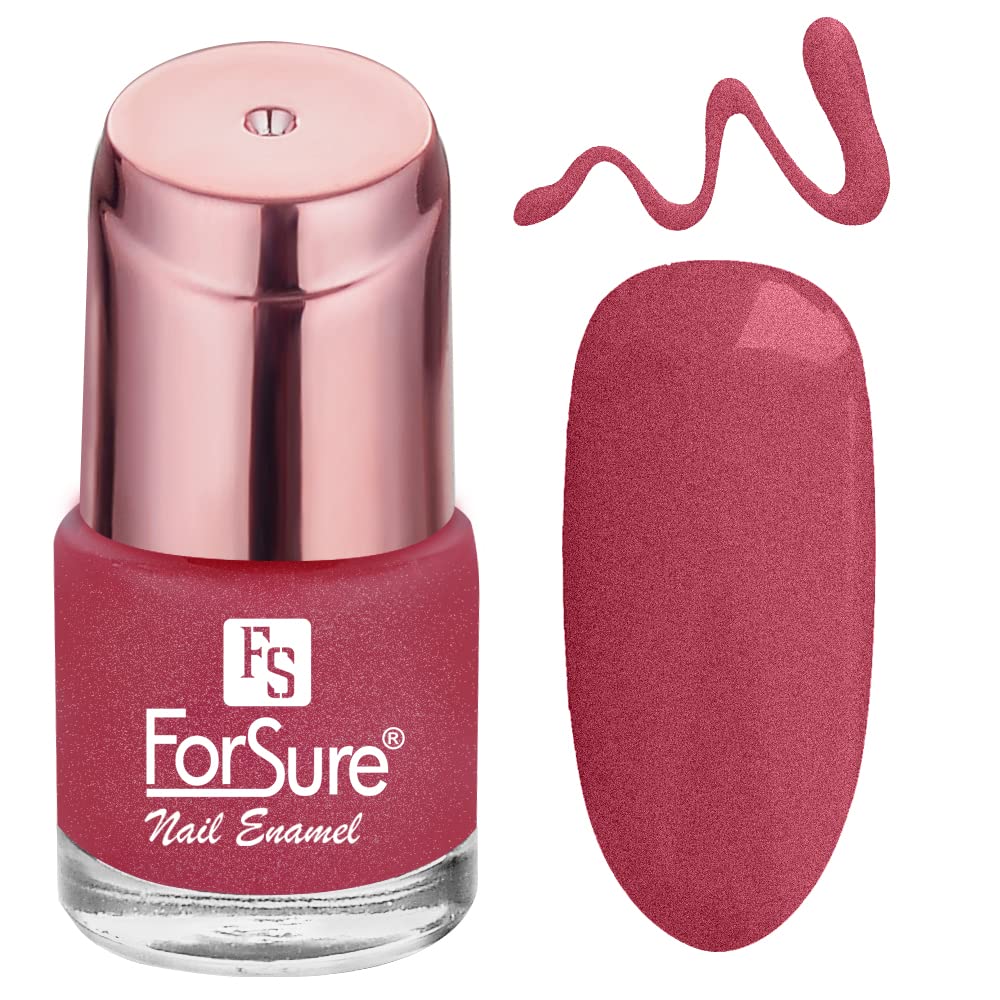 ForSure® Glossy Quick-Dry Nail Polish Set of 6 Colors (Hot Magenta, Absolute Pink, Nude Line, Party Red, Intense Pink, Solid Purple) - Long Lasting & Chip Resistant for Salon-Quality Manicures at Home, Parties & Special Occasions
