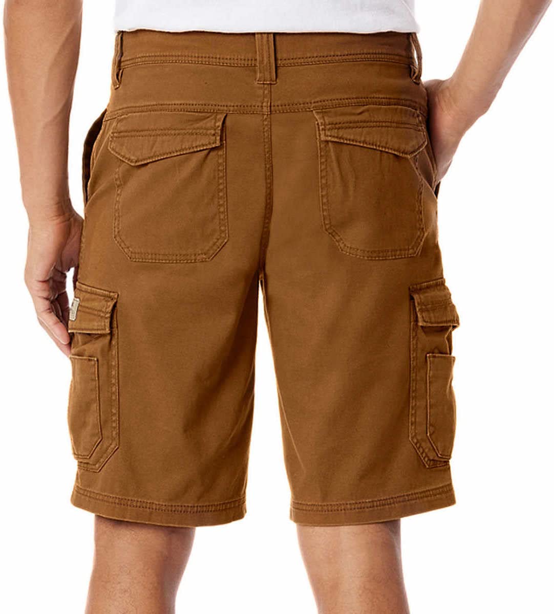 UNIONBAY Men's Midweight Flex Waist Cargo Shorts - Comfortable Stretch Outdoor Pants for Hiking, Camping & Casual Wear (Chestnut Brown, Size 42)