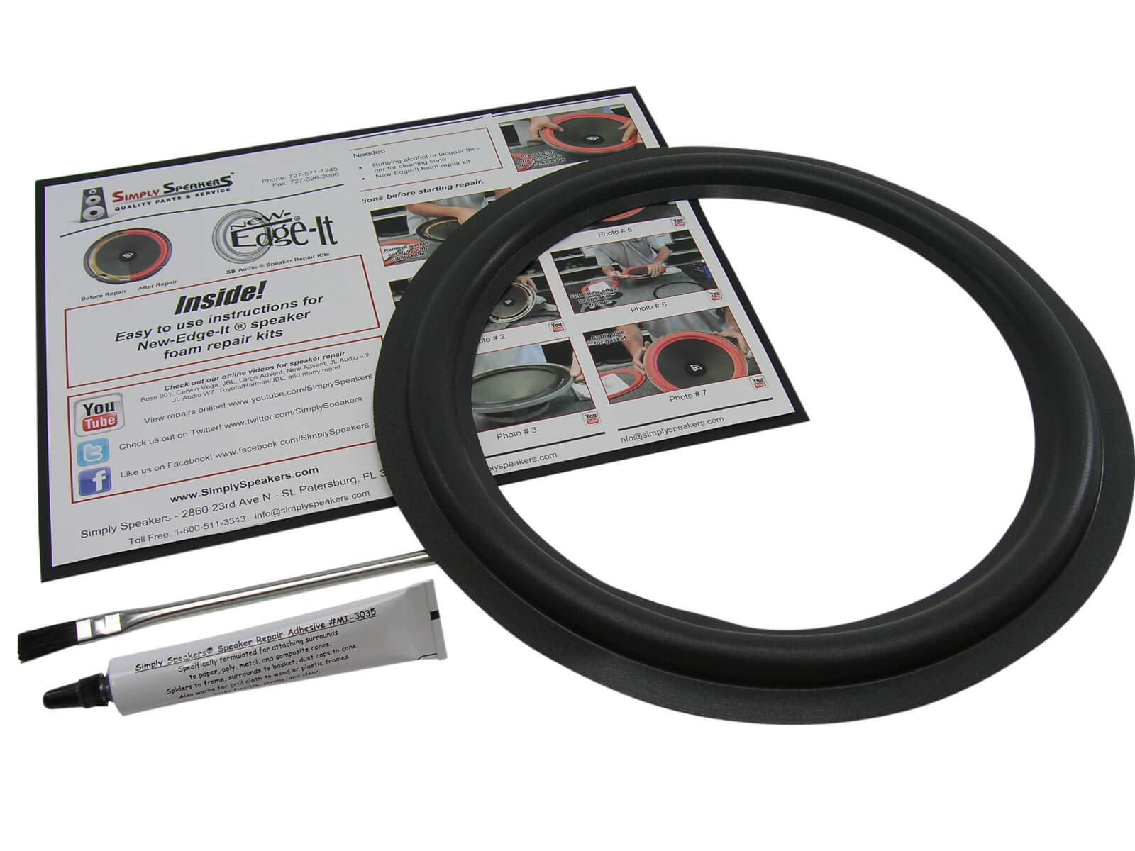 Simply Speakers JBL 12 Inch Subwoofer Foam Repair Kit - Compatible with PSW1200, HT1S, FSK-12Ji-1 (Single) - Perfect for Home Theater and Audio System Upgrades