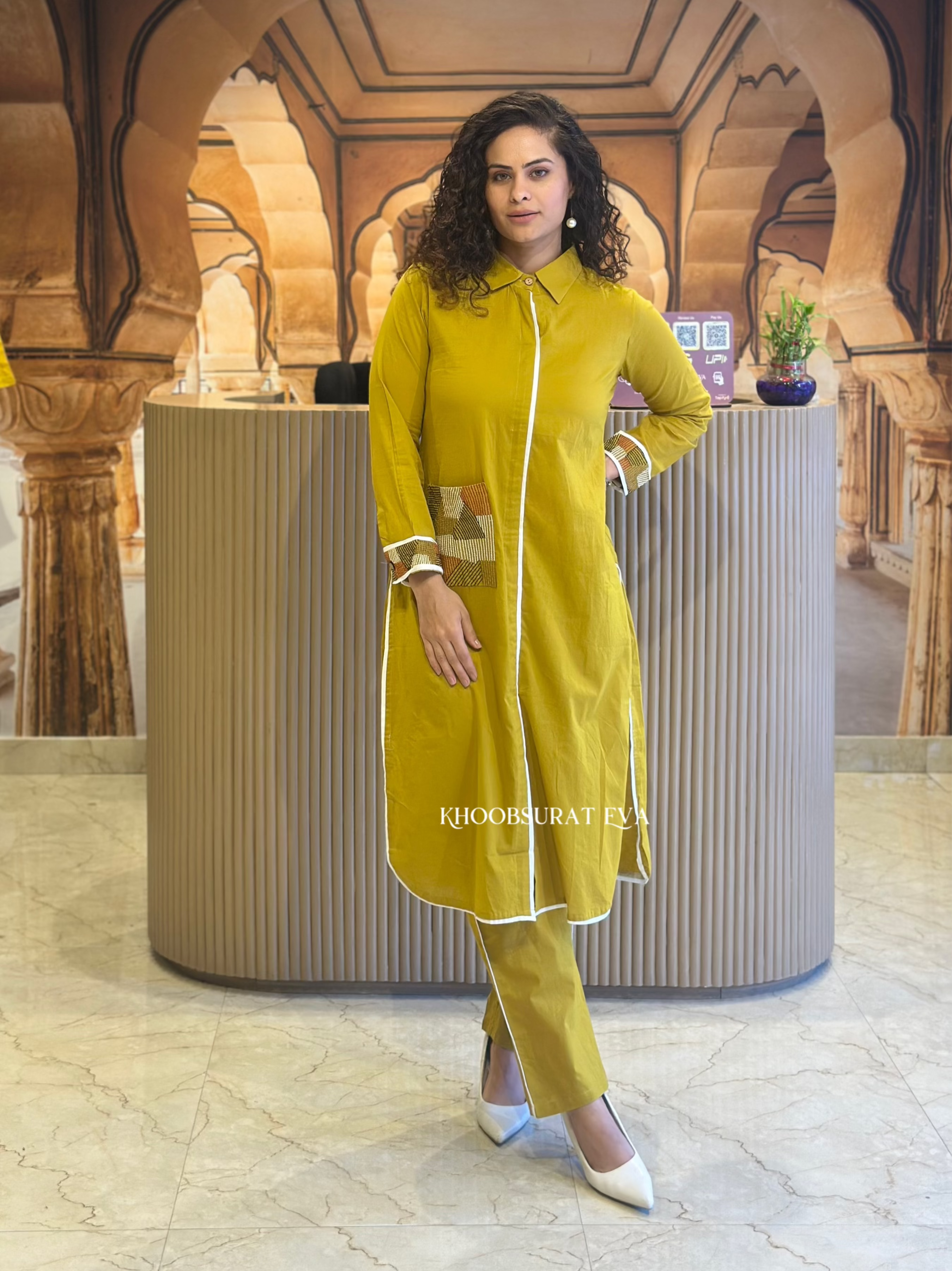 Stanley Yellow Kurta Set for Men - Traditional Indian Cotton Kurta Pajama Outfit - Perfect for Festivals, Weddings & Cultural Events
