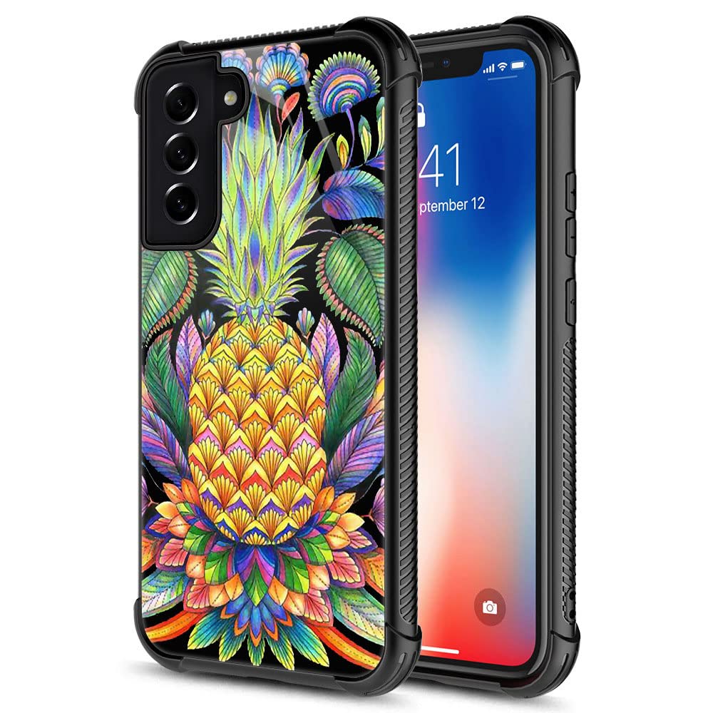 Samsung Galaxy S22 Case - Pineapple Design Clear Plexiglass Cover [Anti-Scratch] Fashion Cute Protective Phone Case for Women & Girls - Compatible with 6.1-inch Samsung S22 - Perfect for Everyday Use, Travel & Gift Giving