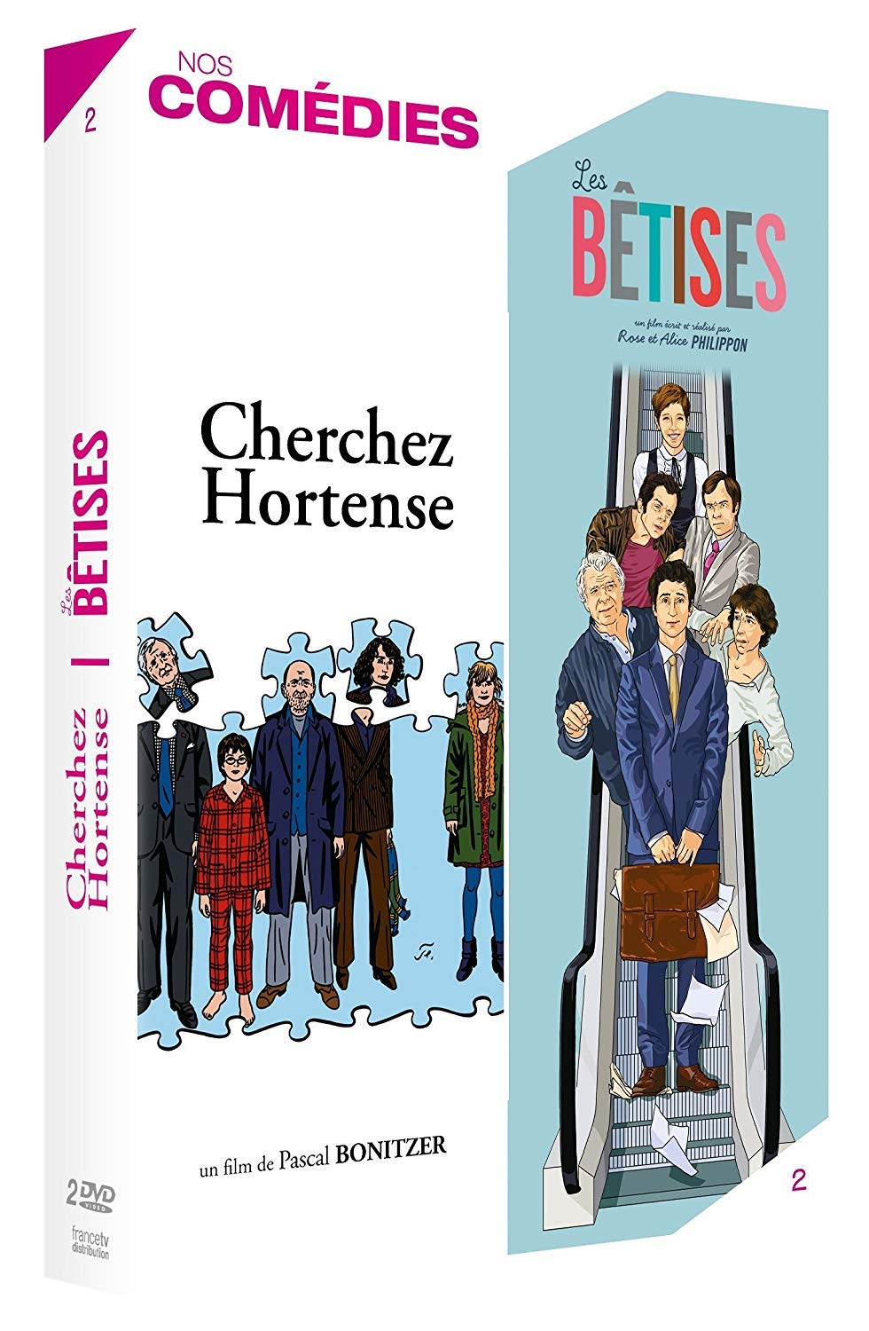 COFFRET NOS COMEDIES Volume 2 - 2 Movies: Cherchez Hortense & Les Bêtises - French Comedy Film Collection for Movie Nights & Gifts