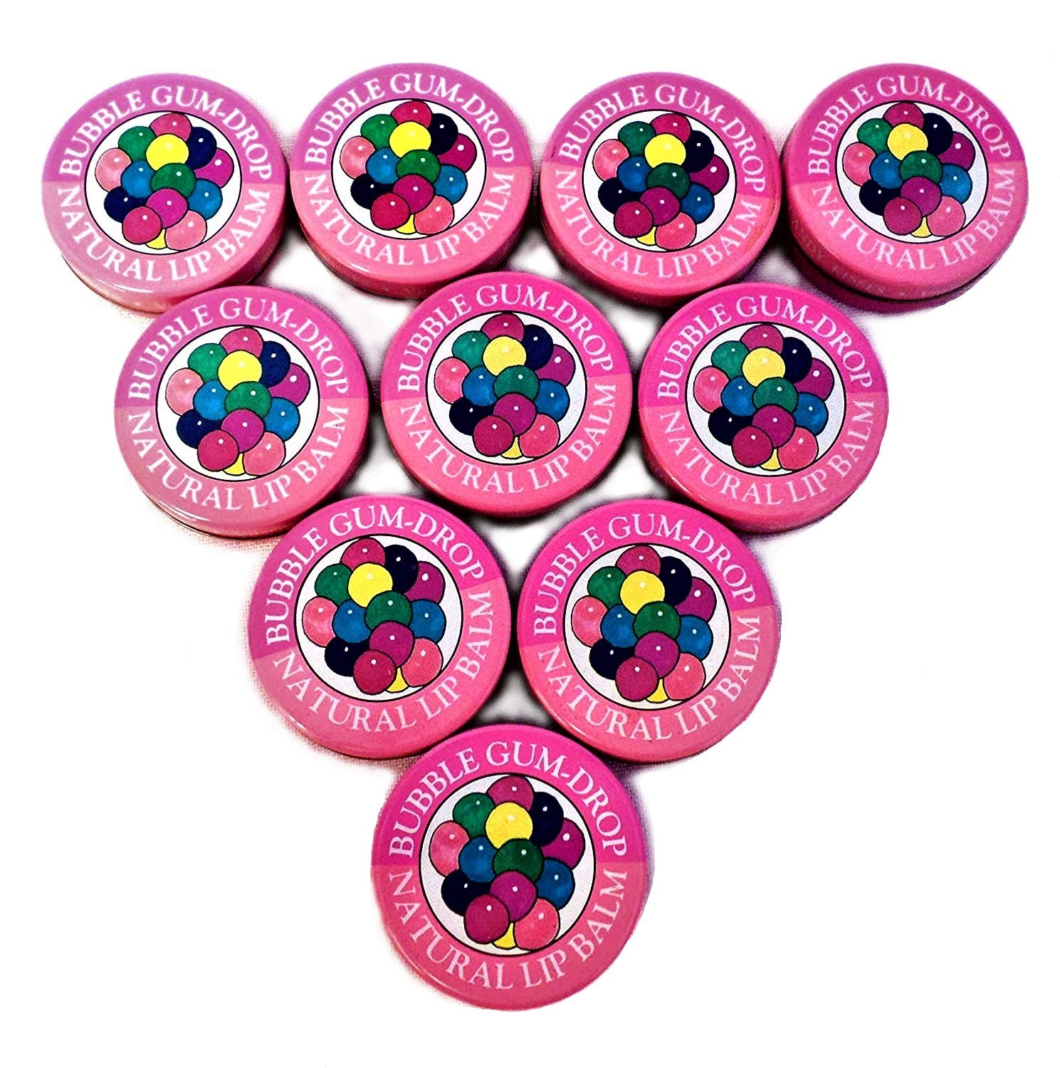 Natural Lip Balm Bubblegum Flavor - 10 Pack Candy Kisses Moisturizing Lip Care for Dry Lips - Perfect for Daily Use, Gifts & Travel