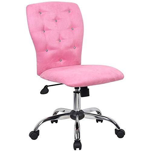 UrbanPro Faux Leather Tufted Office Swivel Chair - Pink Modern Executive Chair with Adjustable Height for Home Office, Conference Room & Workspace