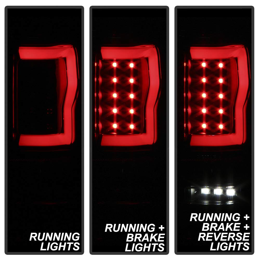 ACANII LED Tube Tail Lights - Smoked Lens Black Housing for 2004-2008 Ford F150 Styleside Pickup Truck (Left+Right Pair) | Enhanced Visibility & Style for Night Driving & Custom Builds