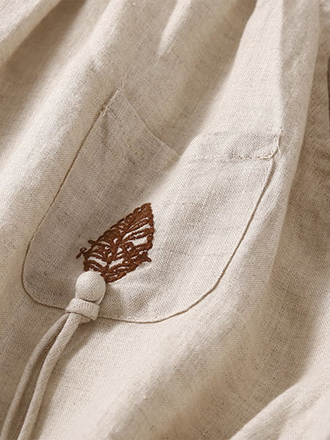 Lovevop Women's Cotton Linen Casual Skirt with Semi-Elastic Waist & Pockets - Perfect for Summer Outfits, Beach Vacations and Everyday Wear