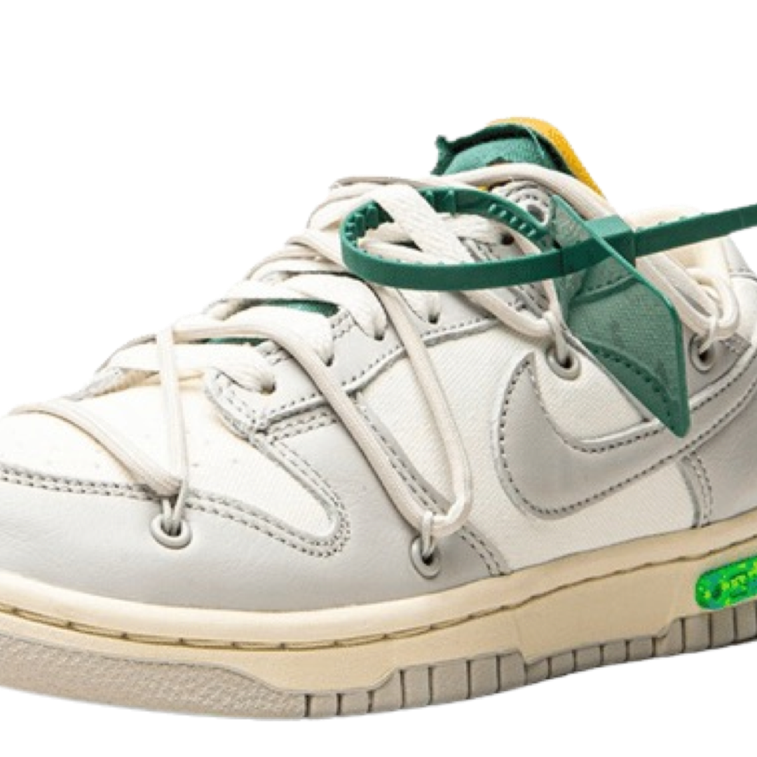 Off White x Nike Dunk Low Lot 42 of 50 Sail Neutral Grey Light Bone Sneakers - Limited Edition Collaboration - Perfect for Streetwear & Sneaker Collectors