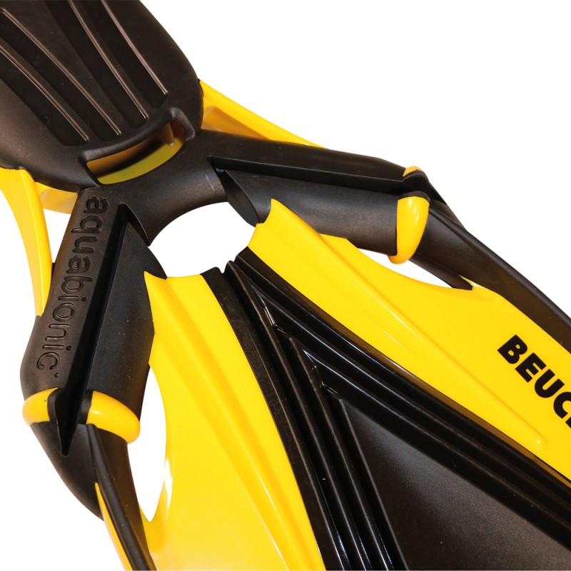 Beuchat Aquabionic EVO Yellow Snorkeling Fins - Lightweight Scuba Diving Fins for Men & Women - Perfect for Ocean, Pool, and Beach Swimming Adventures