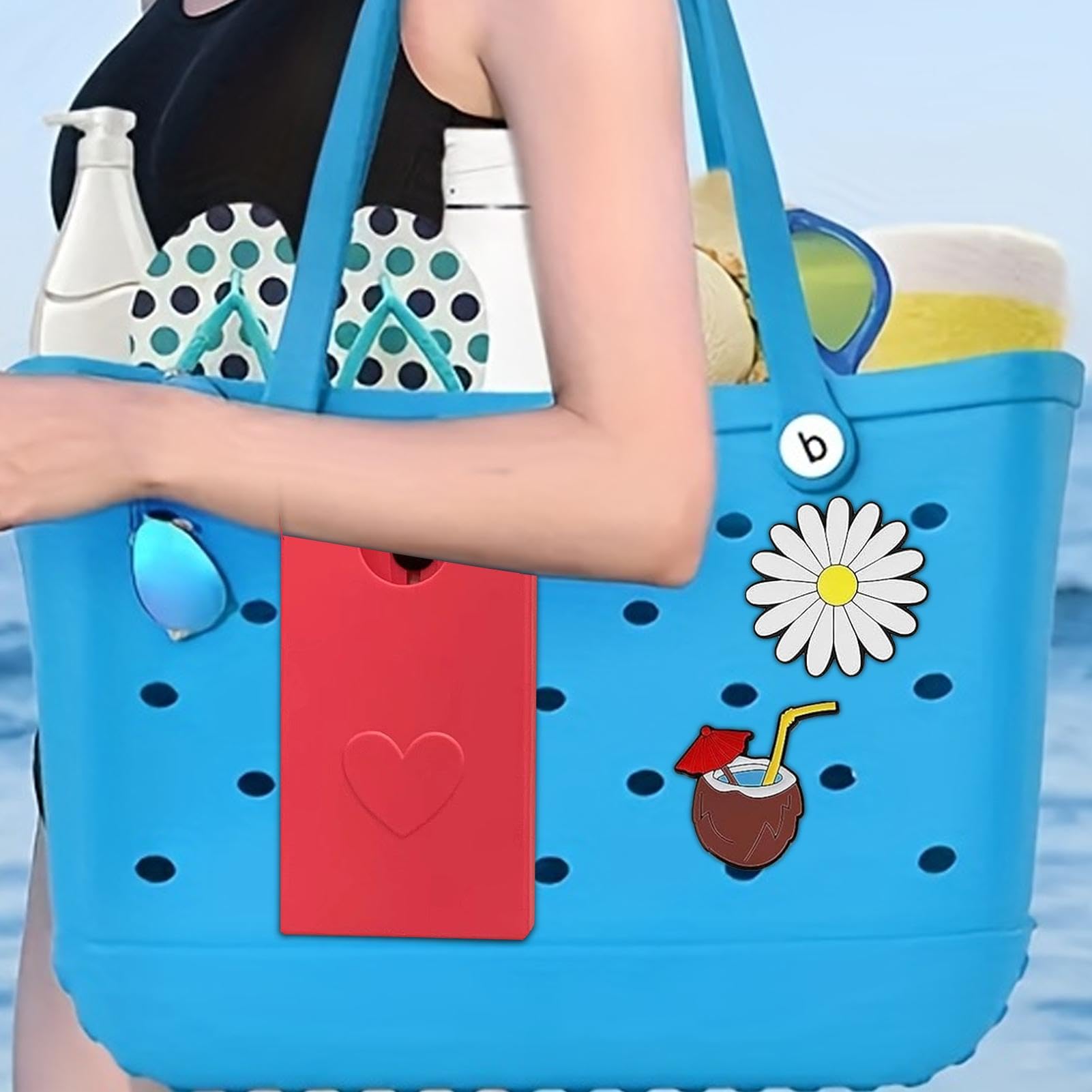 Waterproof Beach Bag Phone Holder - Detachable Silicone Charm for Phone Storage & Bag Decoration | Perfect for Pool, Vacation & Outdoor Activities