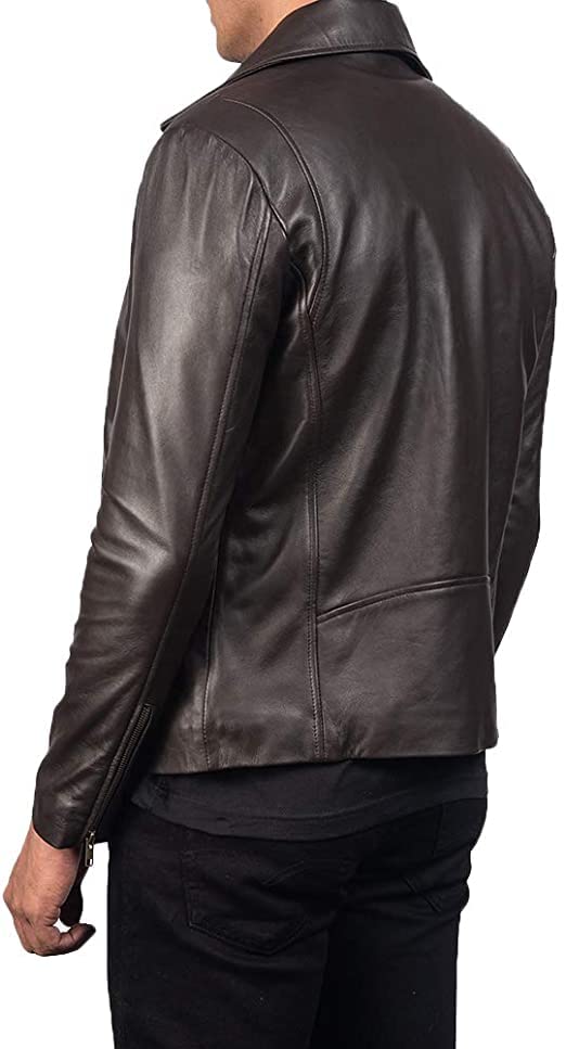 The Jacket Maker Noah Men's Motorcycle Jacket - Genuine Leather Double Rider Biker Jacket for Men | Perfect for Riding, Casual Wear & Outdoor Adventures
