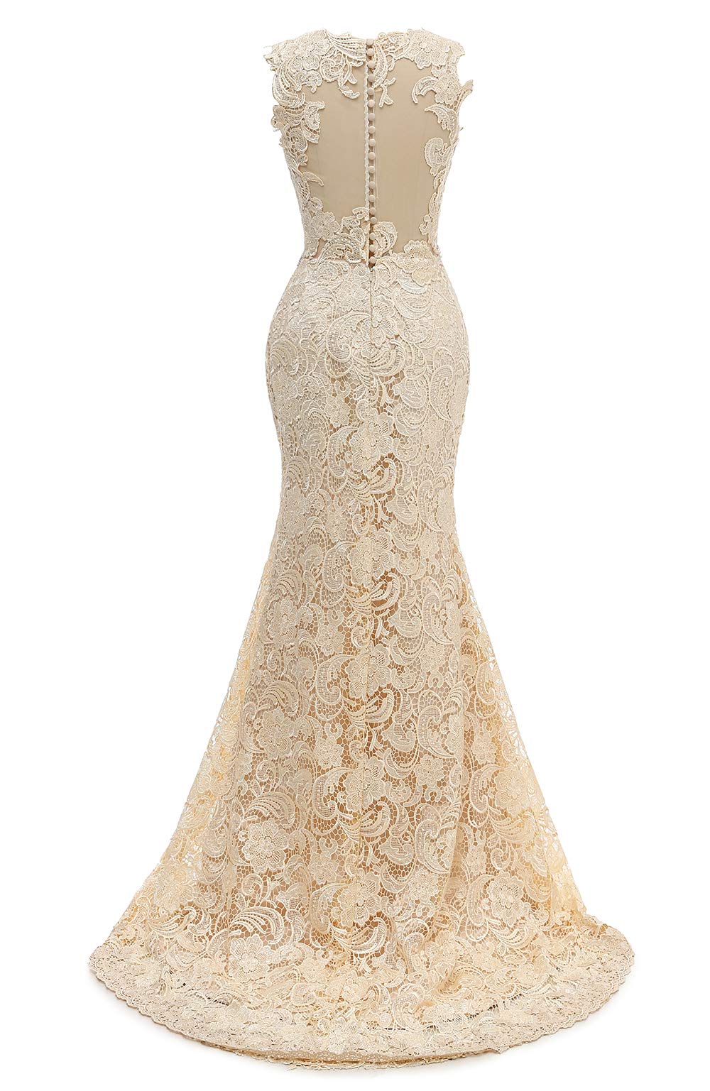 Elegant Mermaid Wedding Dress for Bride - Lace V-Neck Bridal Gown with Sash | Perfect for Beach, Church, and Formal Wedding Ceremonies