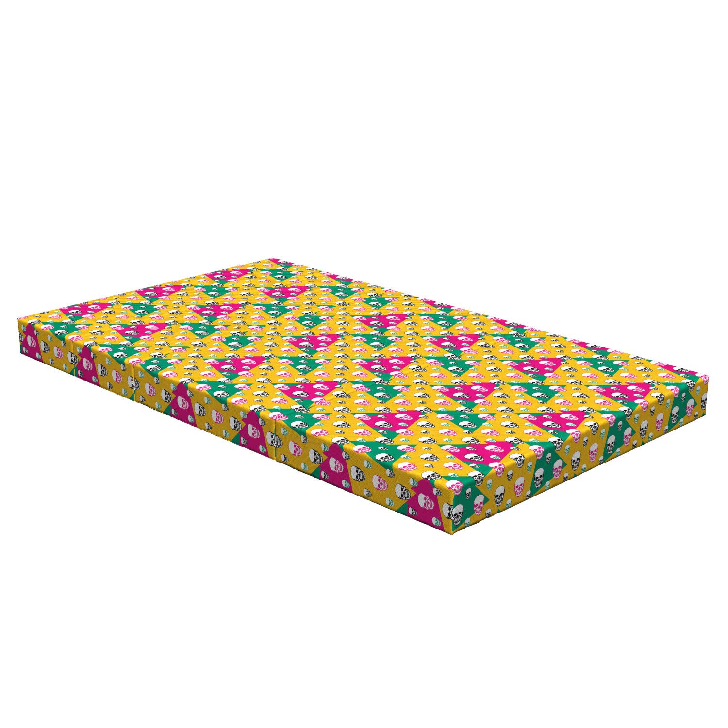 Ambesonne Geometric Foldable Mattress - Triangle Head Bones Design, 78.7