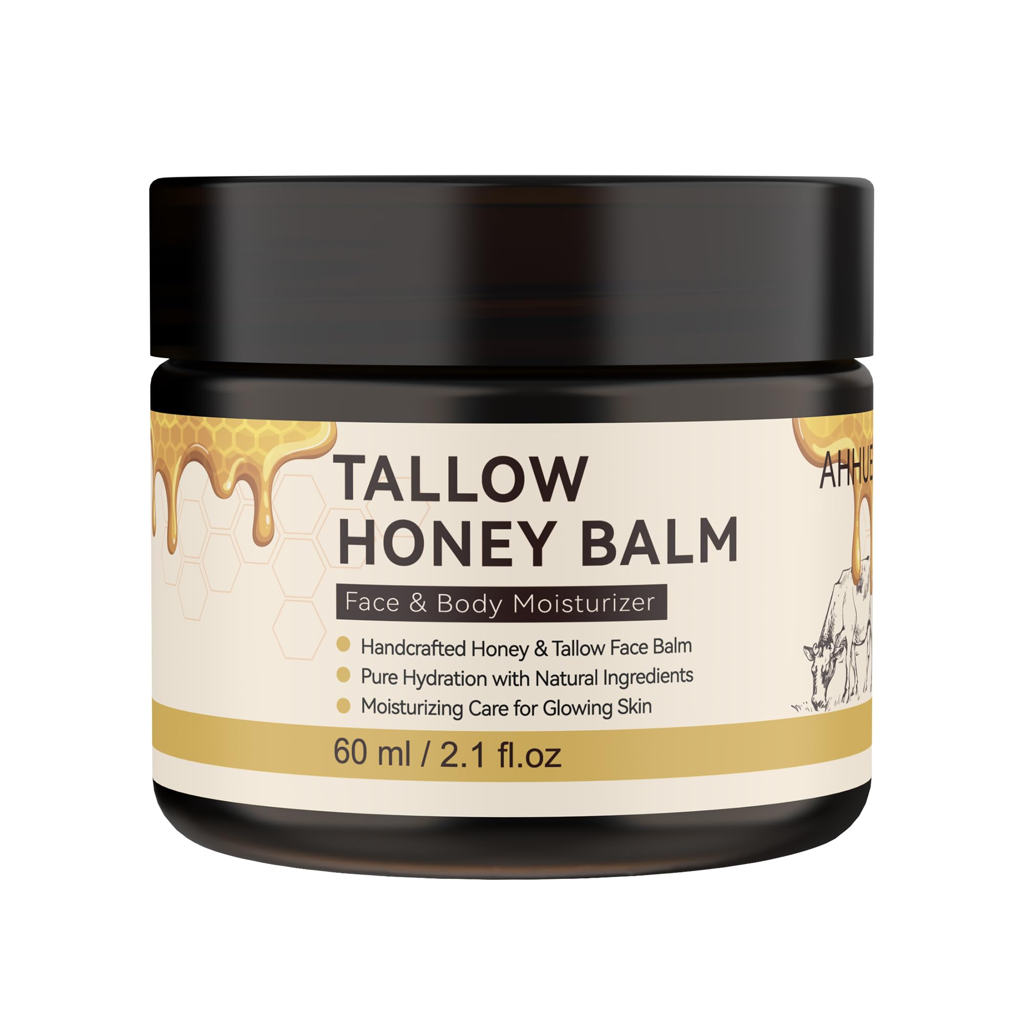 Grass-Fed Beef Tallow Balm - Natural Skin Moisturizer for Face & Body (60ml) - Perfect for Dry Skin Care