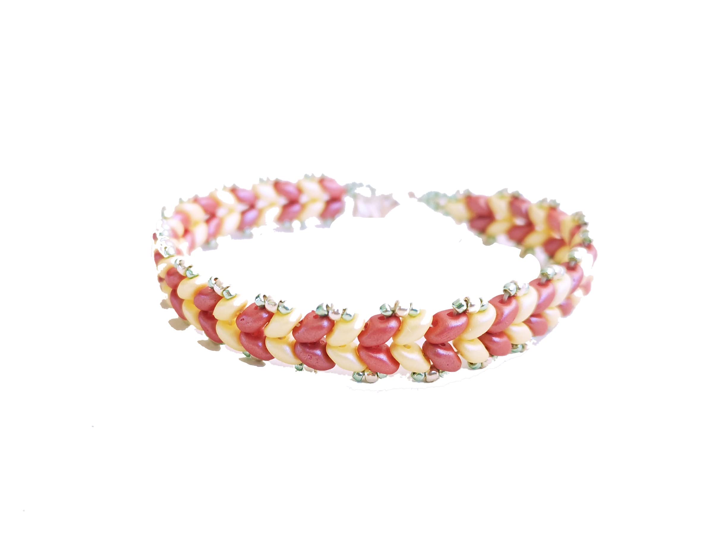 Elegant Yellow Coral Arrow Beaded Bracelet - Handmade Narrow Jewelry for Women, Perfect for Parties, Weddings & Everyday Wear