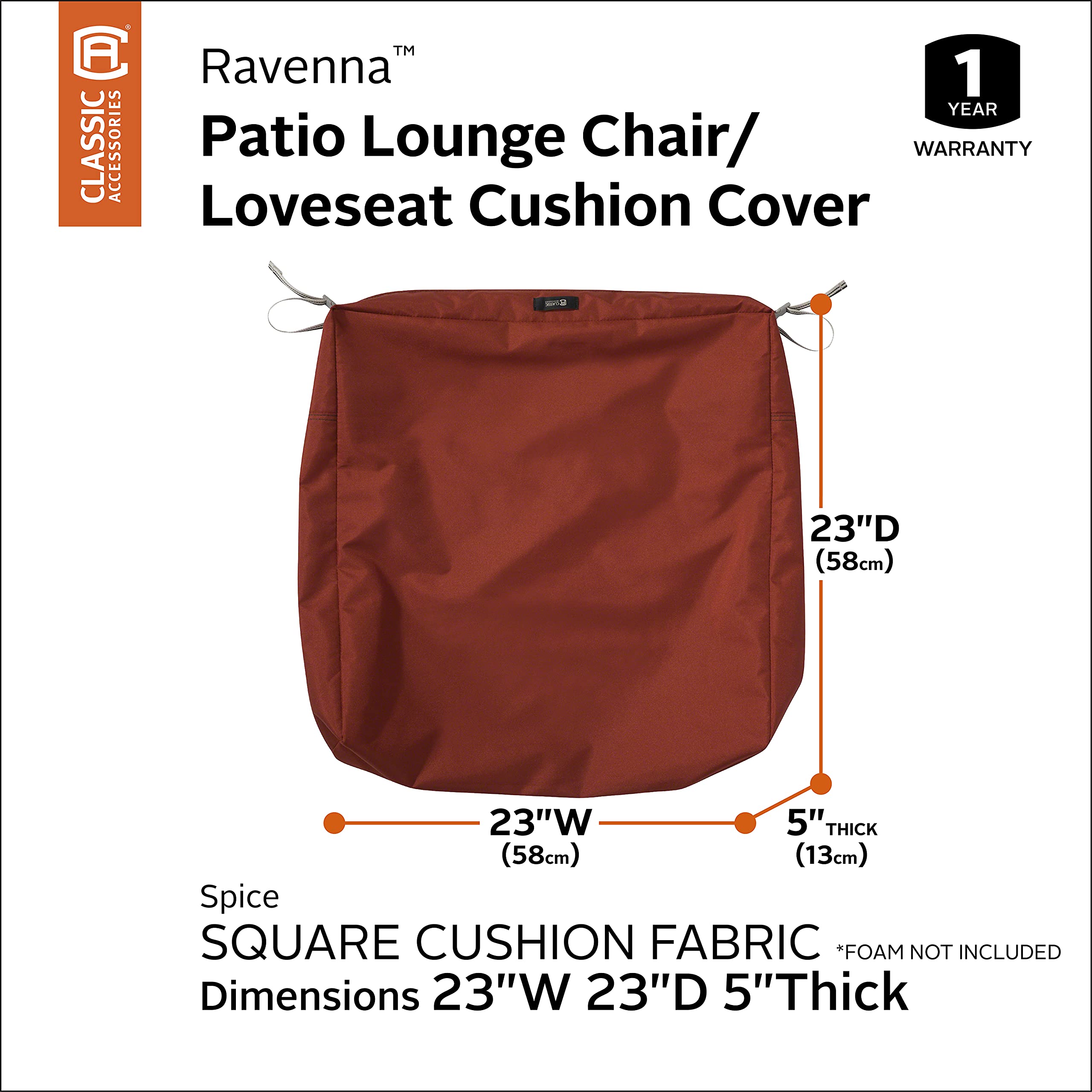 Durable Outdoor Seat Cushion Cover 23x23