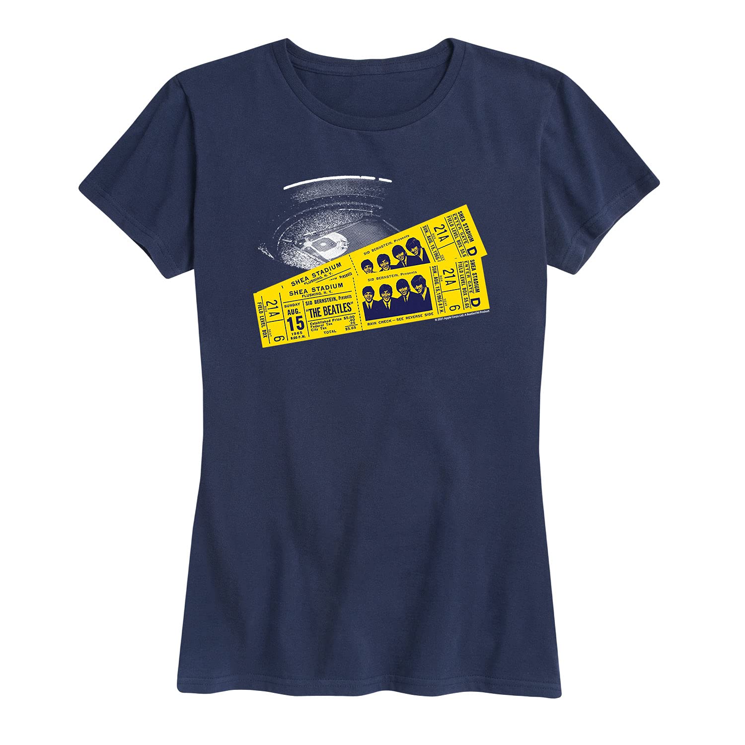 The Beatles Shea Stadium Concert Vintage Graphic T-Shirt for Women - Soft Cotton Short Sleeve Tee - 4XL Navy Blue - Perfect for Concerts, Music Festivals & Beatles Fan Gifts