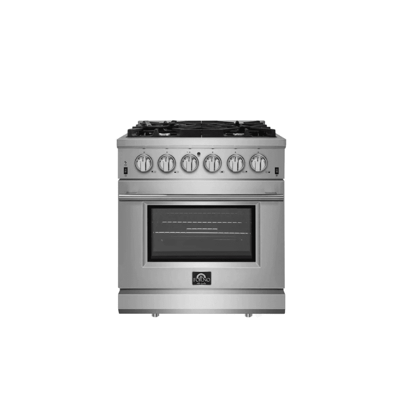 FORNO Massimo 30 Inch Freestanding Gas Range - Stainless Steel Professional Oven with 5 Burners & Convection FFSGS6239 30 - Perfect for Home Kitchens & Restaurant Cooking