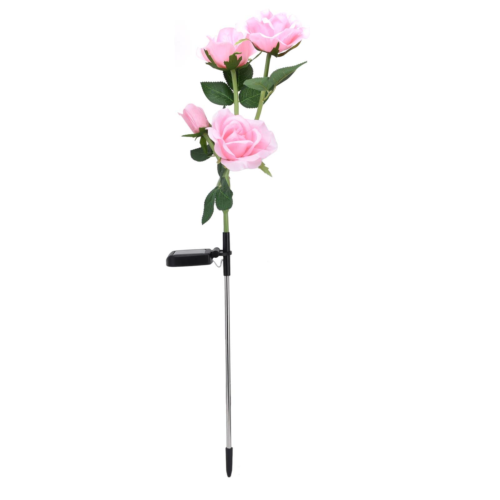 Solar Powered Rose Flower Light - Outdoor LED Garden Lamp with Color Changing Lights for Courtyard, Porch, Pathway (Pink & Multi-Color) - Perfect for Romantic Nights, Wedding Decor & Landscape Lighting