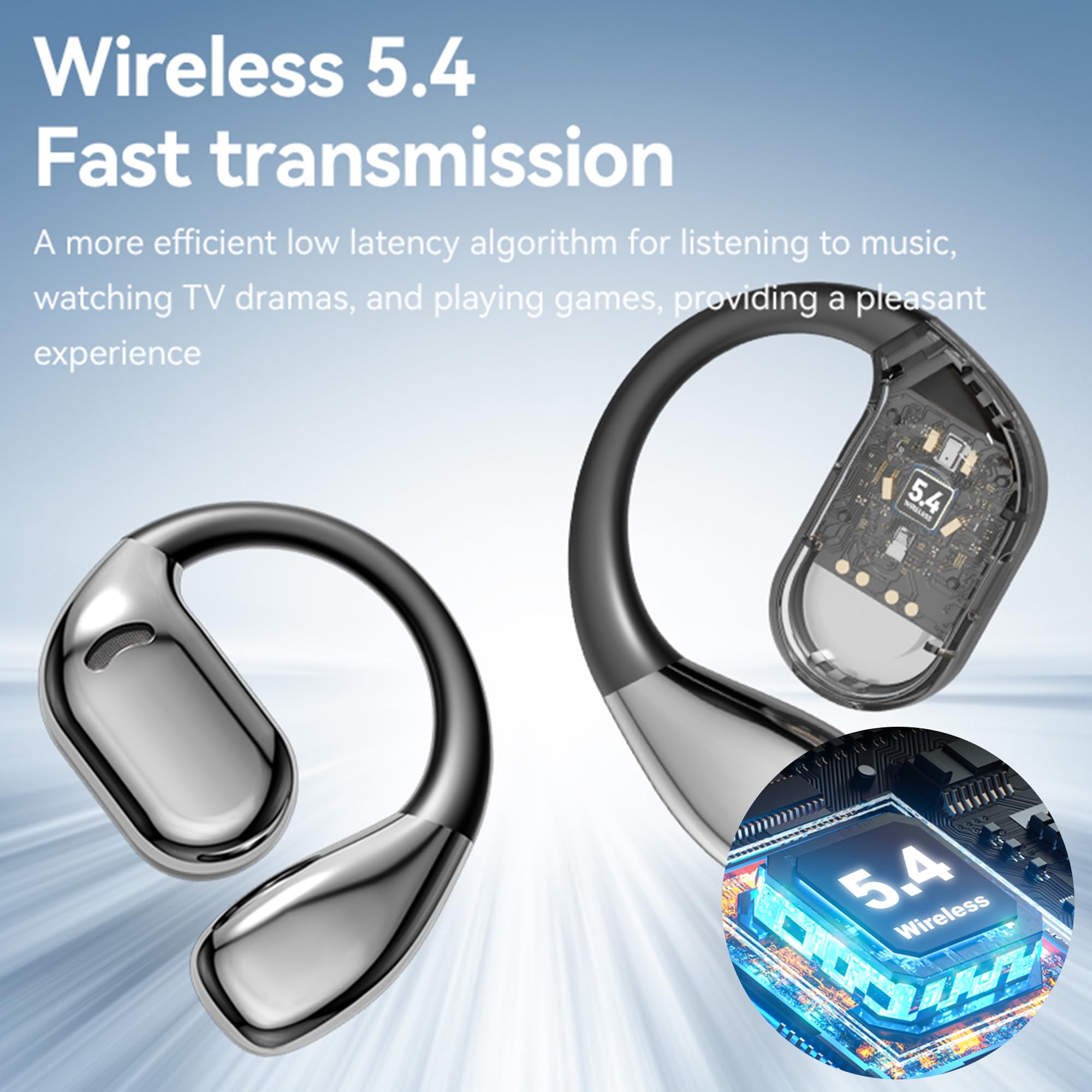 AI Translation Earbuds Wireless Bluetooth - Real-Time 3-in-1 Language Translator with Two-Way Open Ear Design, HD Sound & Noise Canceling - Perfect for Travel, Business Meetings & Multilingual Conversations
