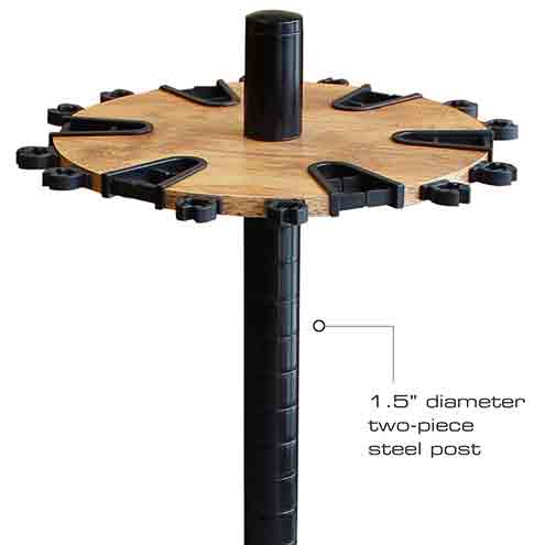 24 Rod Round Rod Rack with Extension Post - Heavy Duty Fishing Rod Holder for Boats, Kayaks, and Garage Storage - Perfect for Anglers and Fishing Enthusiasts