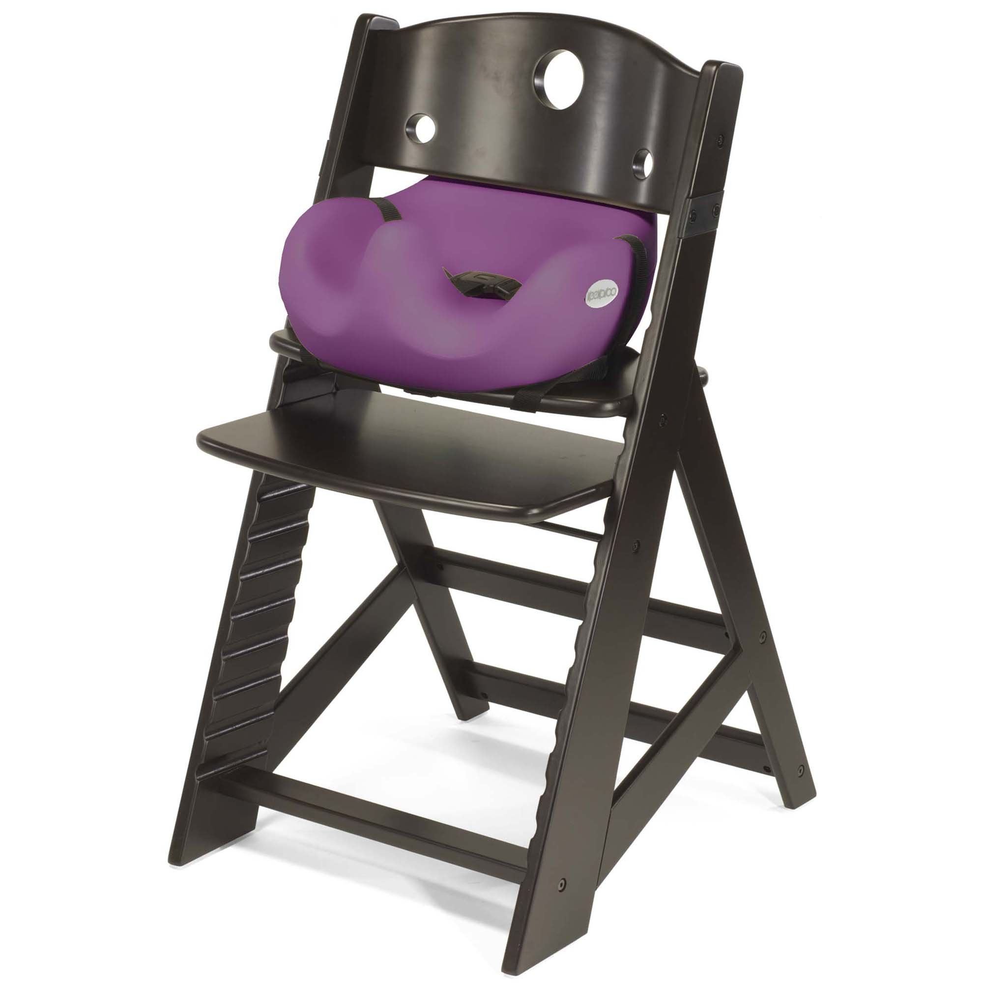 Keekaroo Height Right High Chair with Infant Insert & Tray - Adjustable Baby Feeding Chair for Toddlers & Infants - Espresso/Raspberry - Perfect for Dining, Kitchen & Family Meals