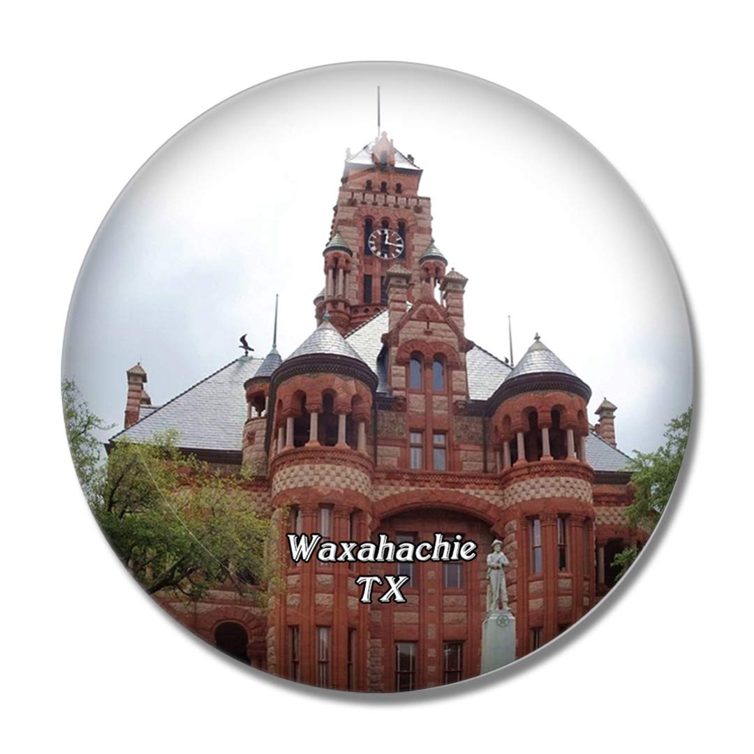 Texas USA Waxahachie County Courthouse 3D Fridge Magnet - Crystal Glass Souvenir for Whiteboard, Refrigerator & Office Decor | Perfect Travel Gift & Home Accessory