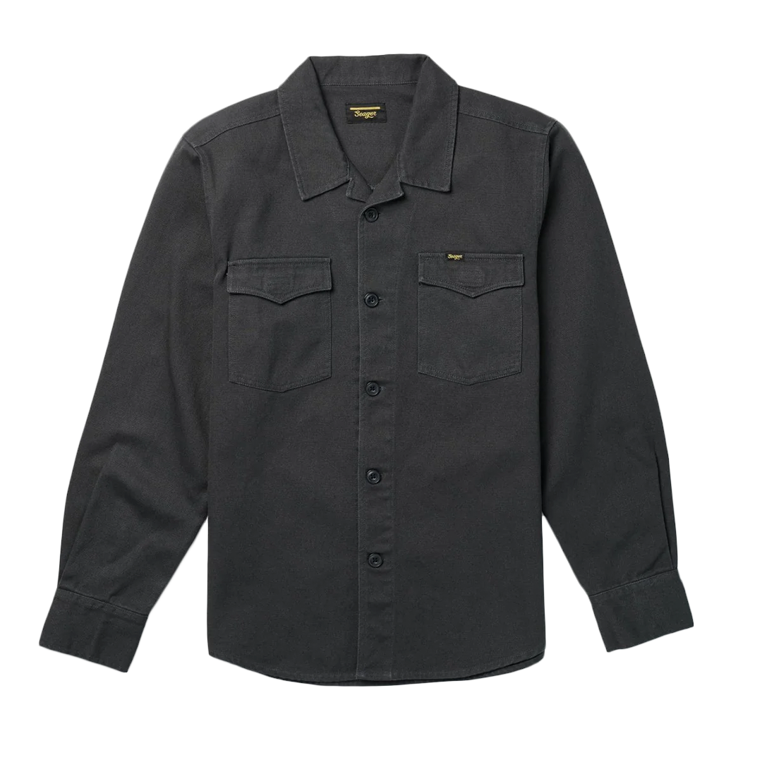 Seager Wildland Overshirt - Washed Black Water-Resistant Shirt Jacket for Men | Outdoor Hiking, Camping & Casual Wear