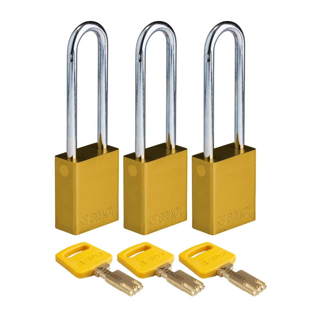 Brady SafeKey Lockout Padlock - Heavy Duty Aluminum Safety Lock with 3.0