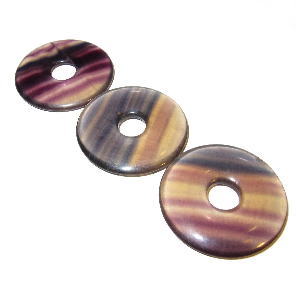 Fluorite Amulet Set - 3 Beautiful Donut Stones for Meditation, Healing & Spiritual Protection | Perfect for Yoga, Reiki & Chakra Balancing
