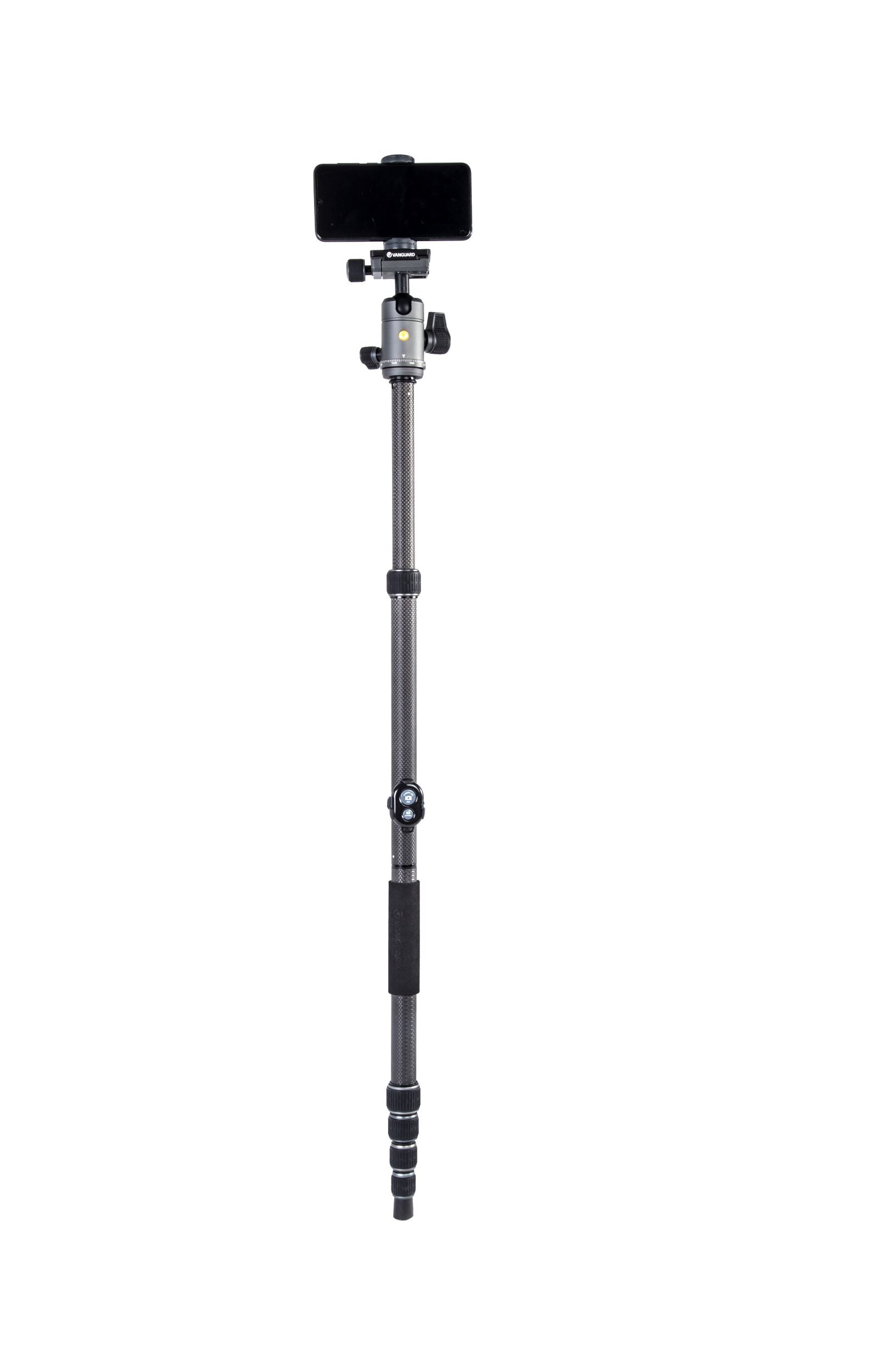 VEO 3 GO 265HCB Carbon Fiber Tripod & Monopod with Ball Head - Lightweight Travel Tripod with Bluetooth Remote & SPC Technology for DSLR Cameras - Perfect for Travel Photography, Vlogging & Outdoor Adventures