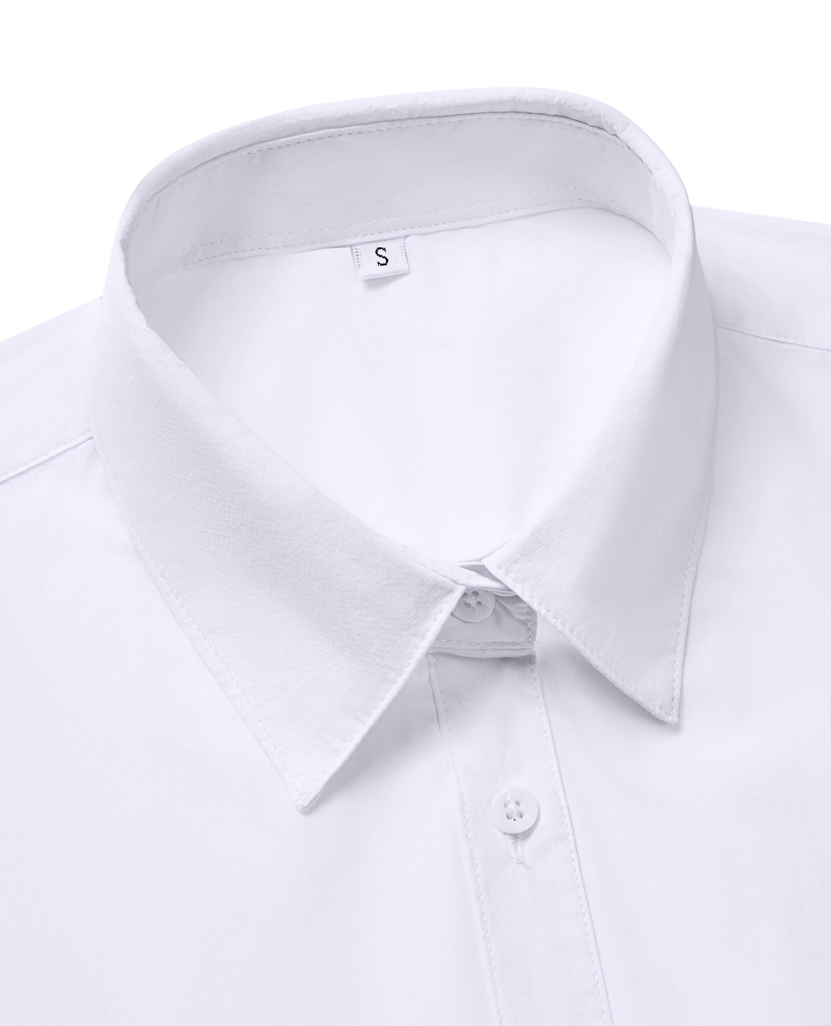 Women's Short Sleeve Cotton Dress Shirts - Siliteelon Button Down Collared Shirt for Work & Office | Professional, Breathable & Comfortable Business Attire