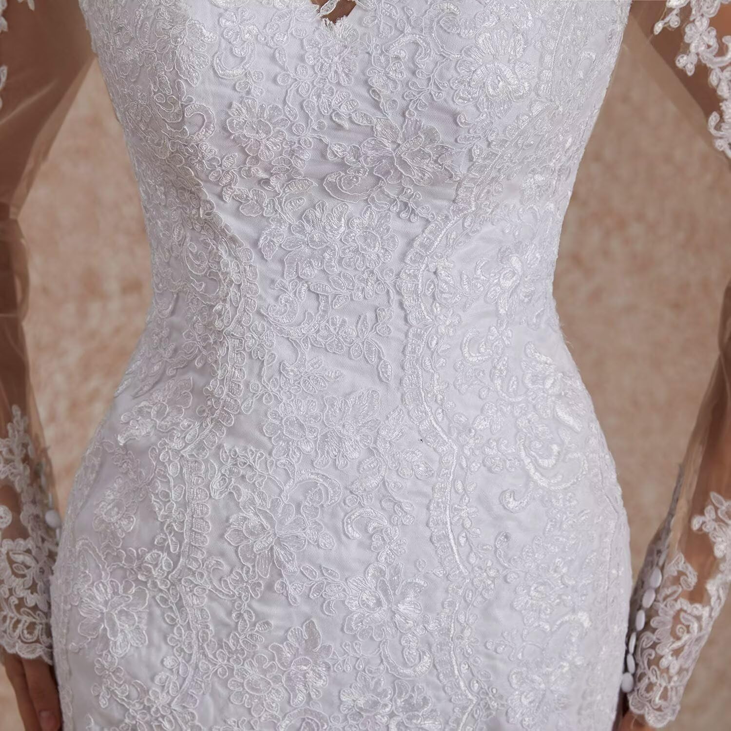 Elegant Lace Mermaid Wedding Dress 2025 | Strapless Beach Bridal Gown with Applique Tulle | Long Bohemian Style for Bride | Perfect for Beach Weddings, Destination Ceremonies & Romantic Photos