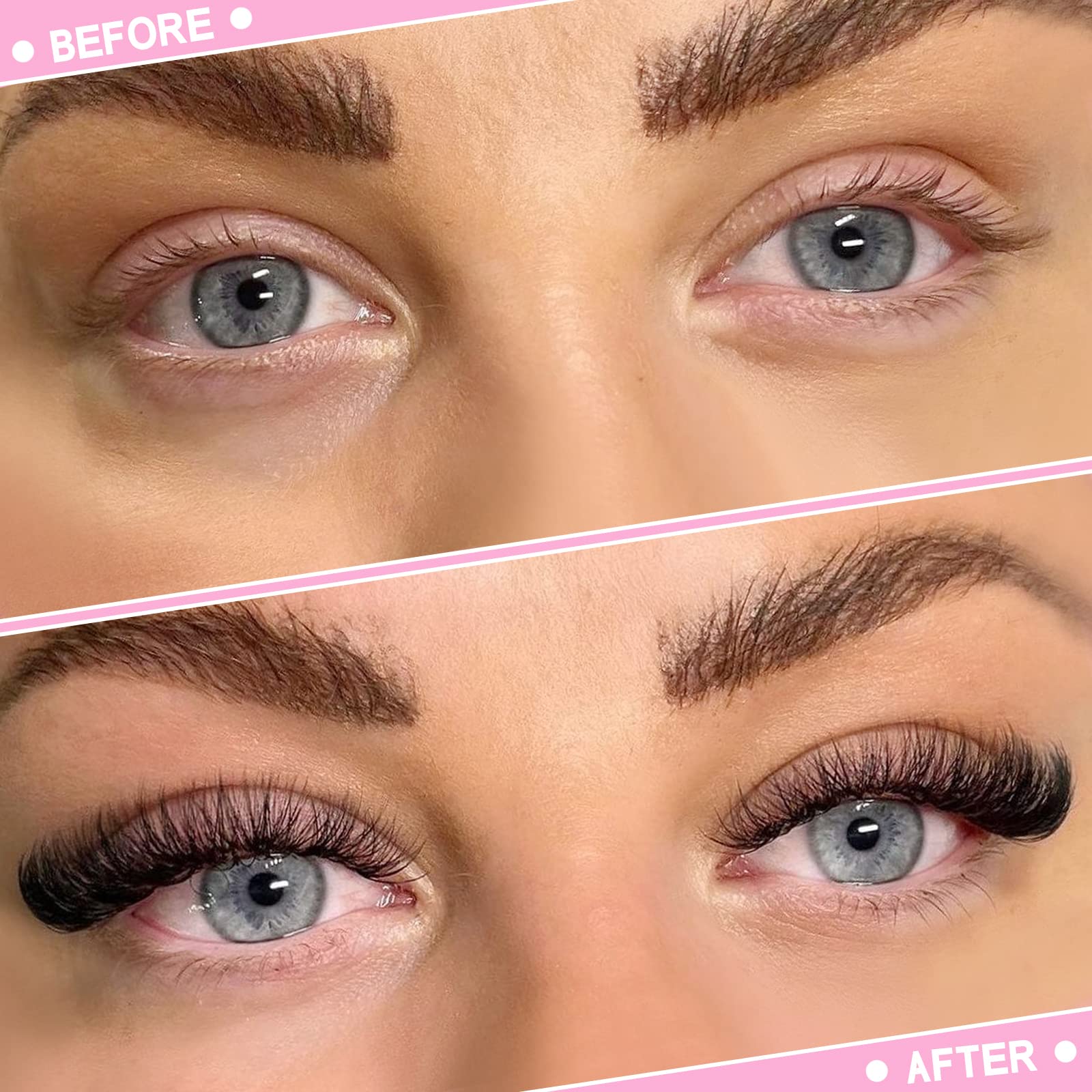 7D-D-0.07-13mm Premade Volume Eyelash Extensions - Pointed Base Fans 0.07 C D Curl - Natural Look for Daily Wear & Special Occasions