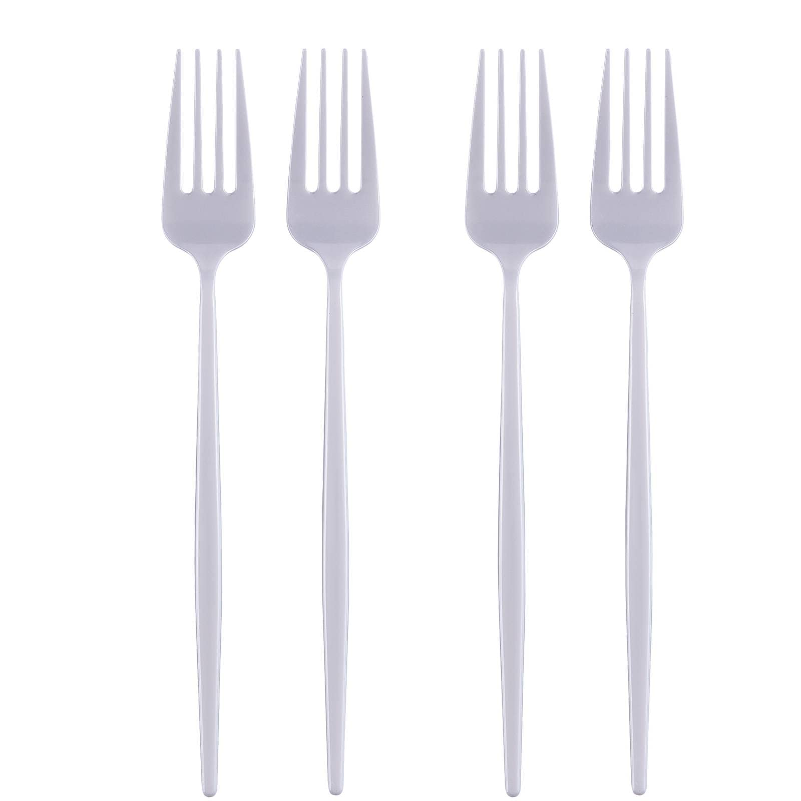 Premium Disposable Forks - Heavy Duty Plastic Flatware Set of 20 | Elegant Pearl White Cutlery for Weddings, Parties, Catering & Fine Dining | OPULENCE COLLECTION