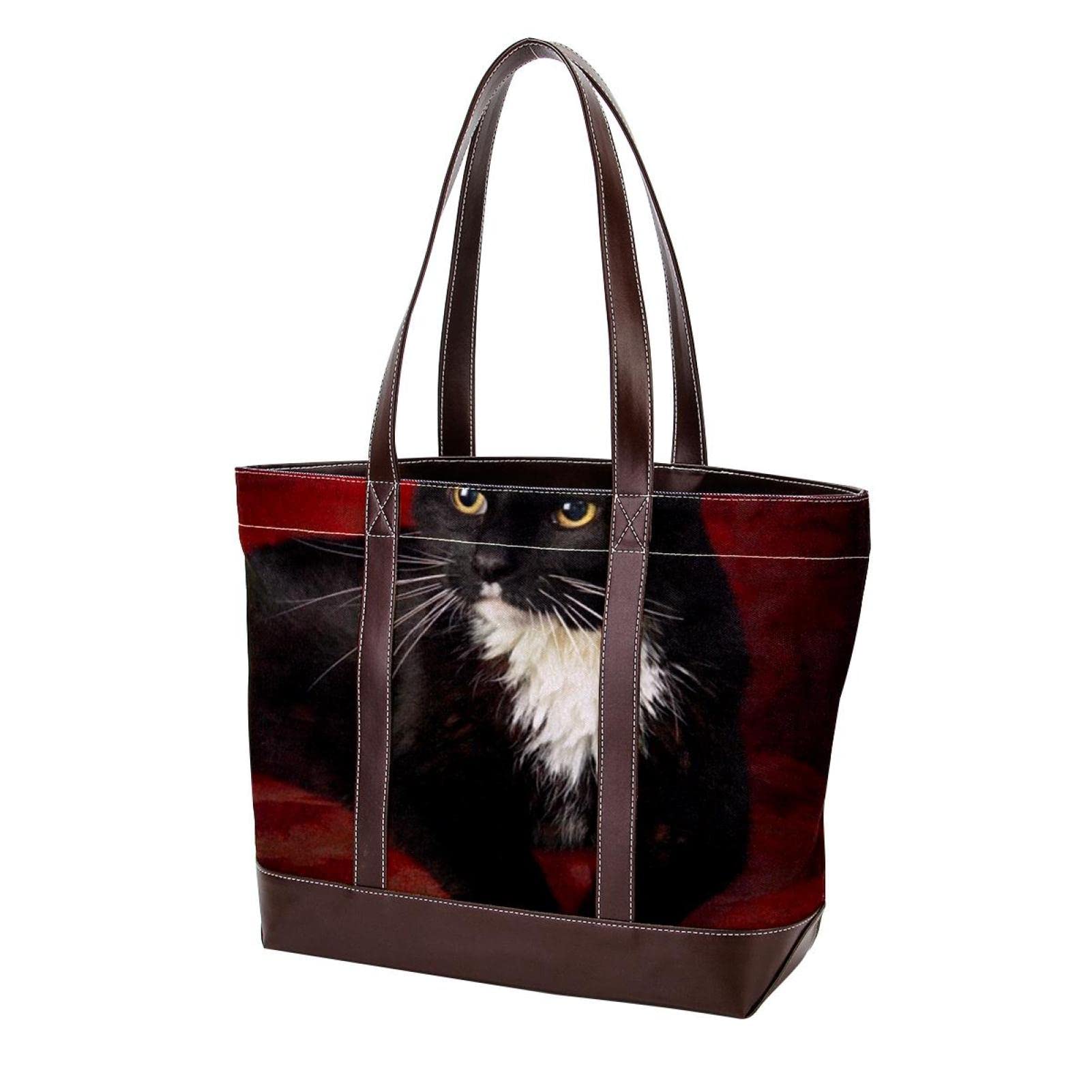 Stylish Large Leather & Canvas Tote Bags for Women - Top Handle Shoulder Satchel Hobo Purse with Anchor Pattern | Perfect for Work, Travel, and Everyday Use