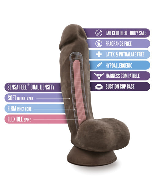 Au Naturel Jerome Dildo 8.75 Inch Chocolate Realistic Silicone Adult Toy for Couples & Solo Play - Perfect for Spicing Up Your Intimate Moments