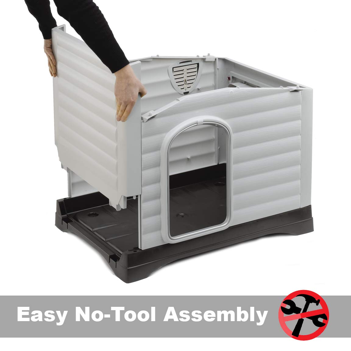 Ferplast Dog Villa - Durable Outdoor Dog House for Small & Medium Dogs - Weatherproof Pet Shelter for Backyard, Patio & Garden Use
